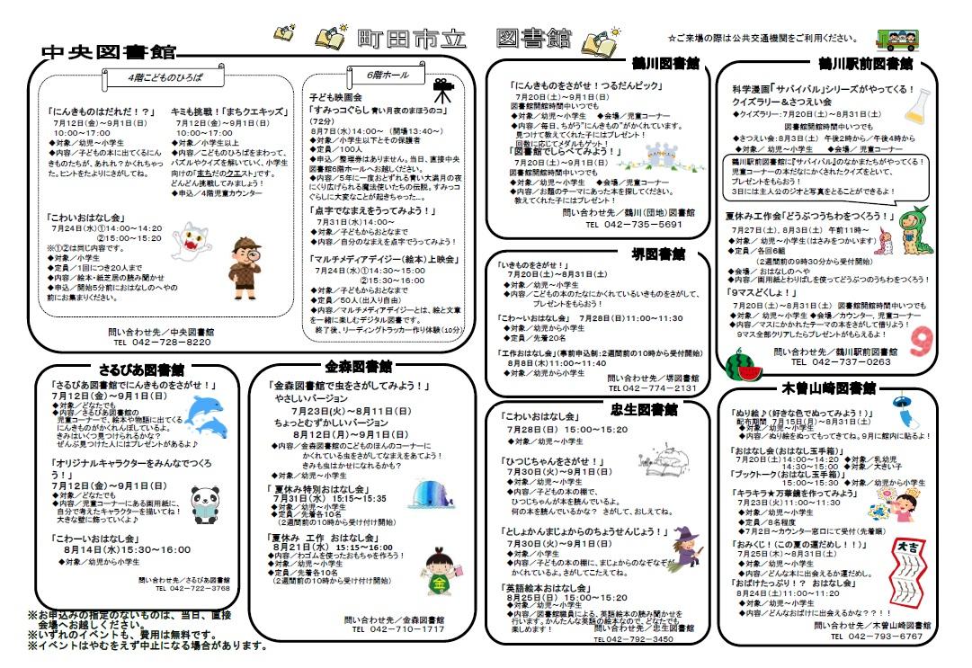 画像：夏休み子ども向けイベント一覧