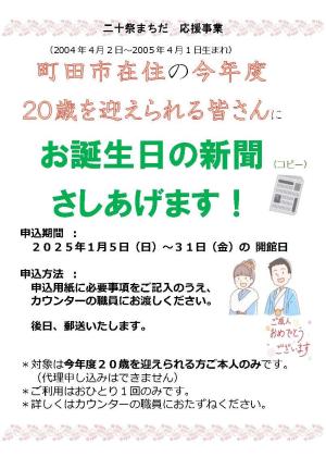 「お誕生日の新聞をさしあげます」ポスター
